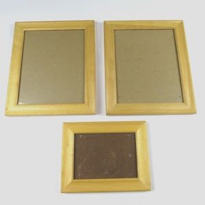 Set of 3 light color wood photo frames 8x10, 8x10, 5x7